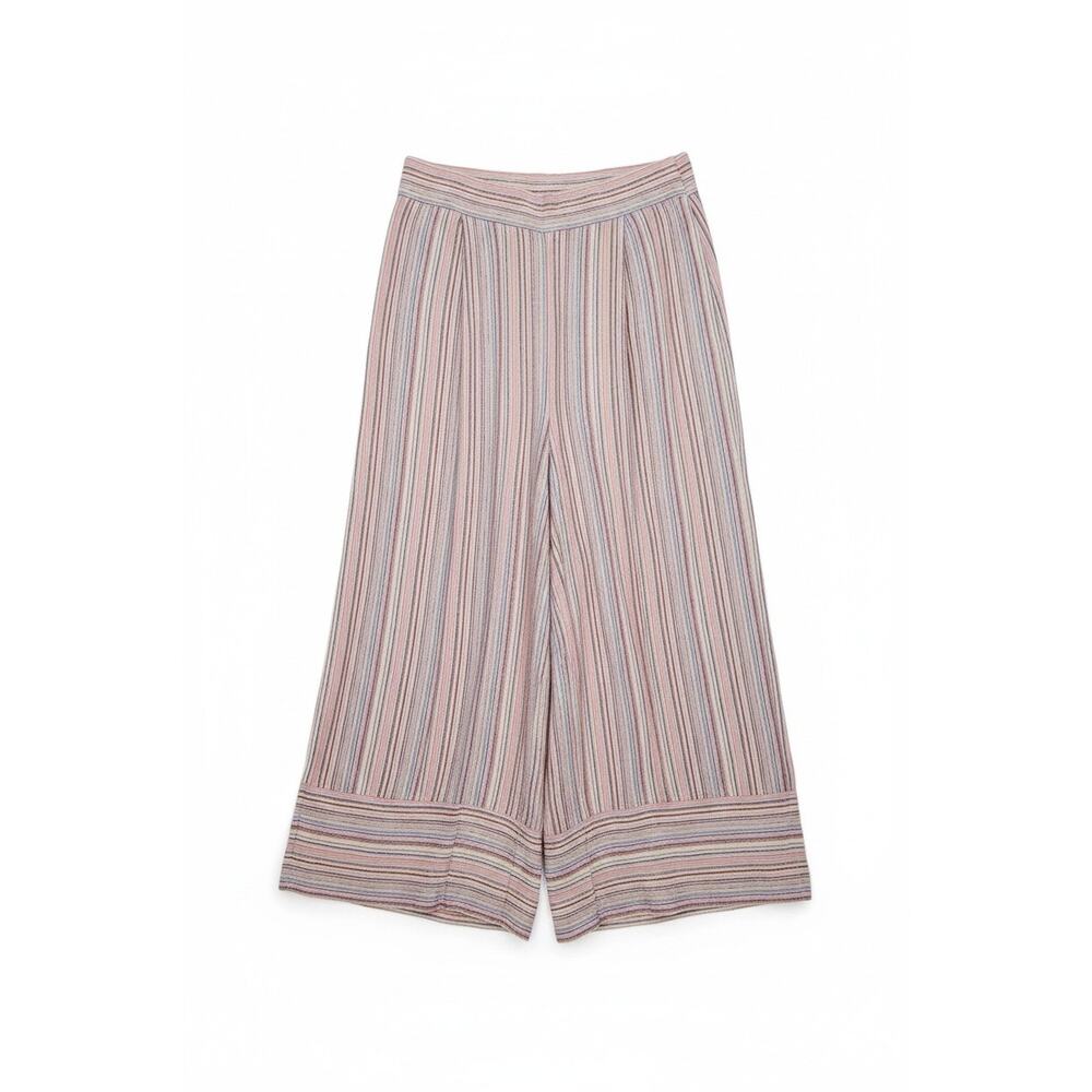 FOREVER 21 Linen Blend Wide Leg Crop Pants - Size L - Picture 2 of 7